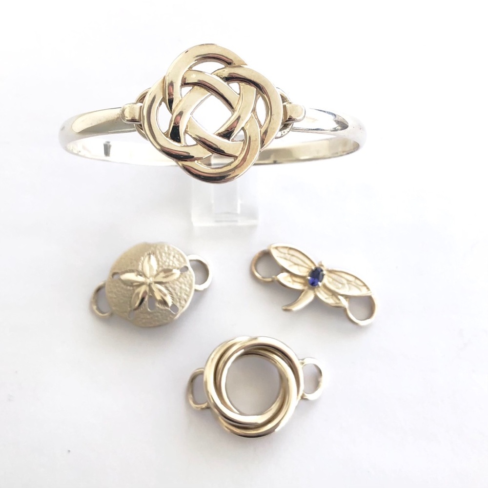 LeStage Sterling Silver Convertible Clasp Charm Bracelet